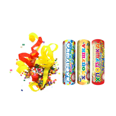 Набор ( 3конф.+3серп.) Набор хлопушек купить в Кургане | kurgan.salutsklad.ru